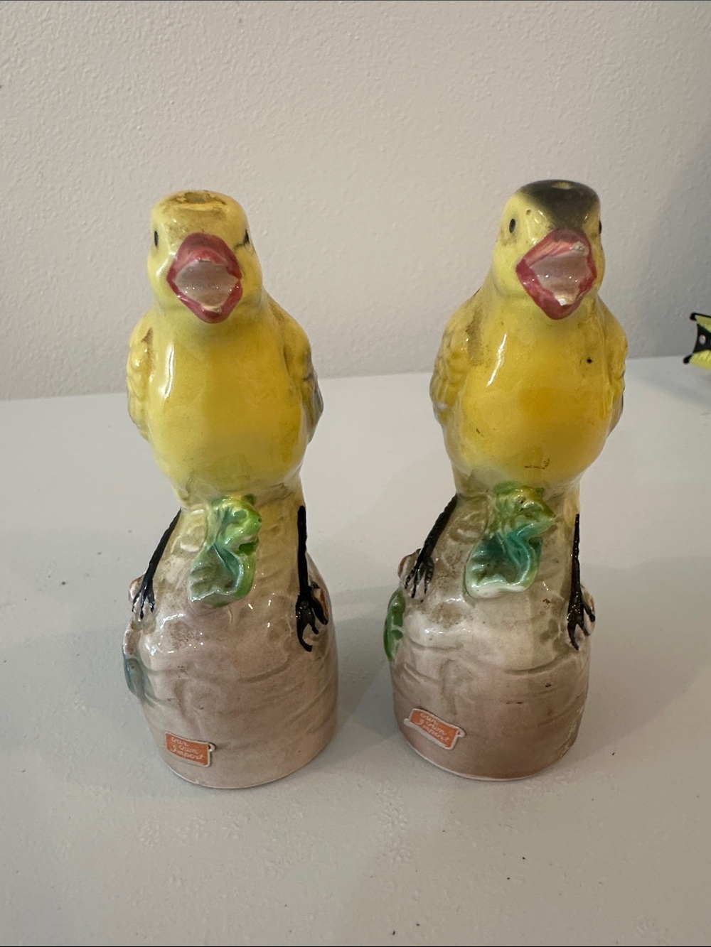 Vintage Gold Finch Salt & Pepper Shakers